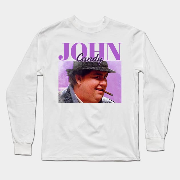 John Candy - purple vintage Long Sleeve T-Shirt by HANASUISI